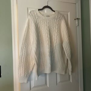 Hollister Ivory Cable Knit Sweater